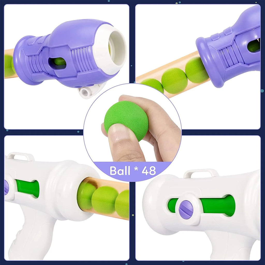 2 in 1 Foam Ball Popper Toy Gun with 48 Foam Ball B346