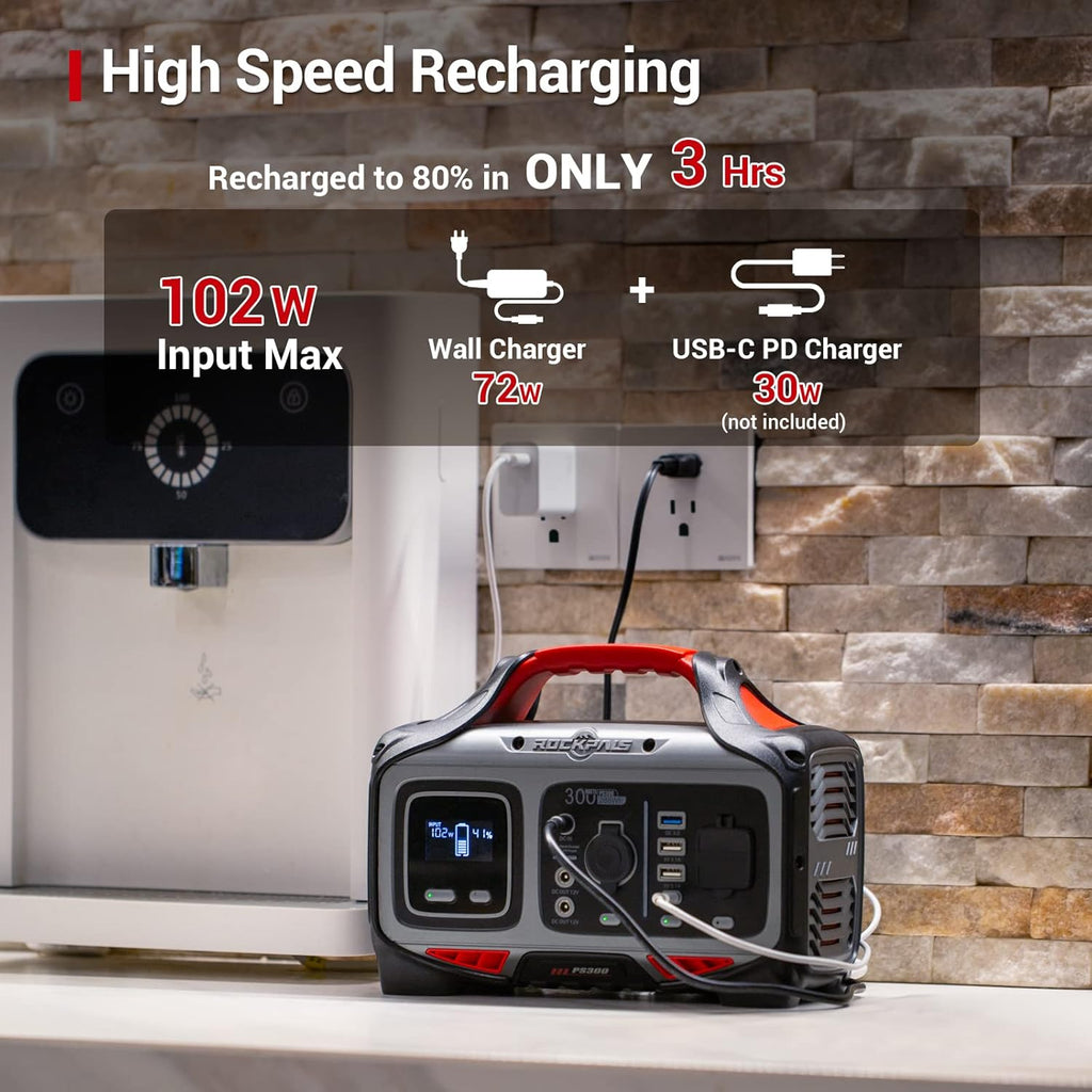 300W Portable Power Station 280wh Solar Generator with 110V AC Outlet Z44154