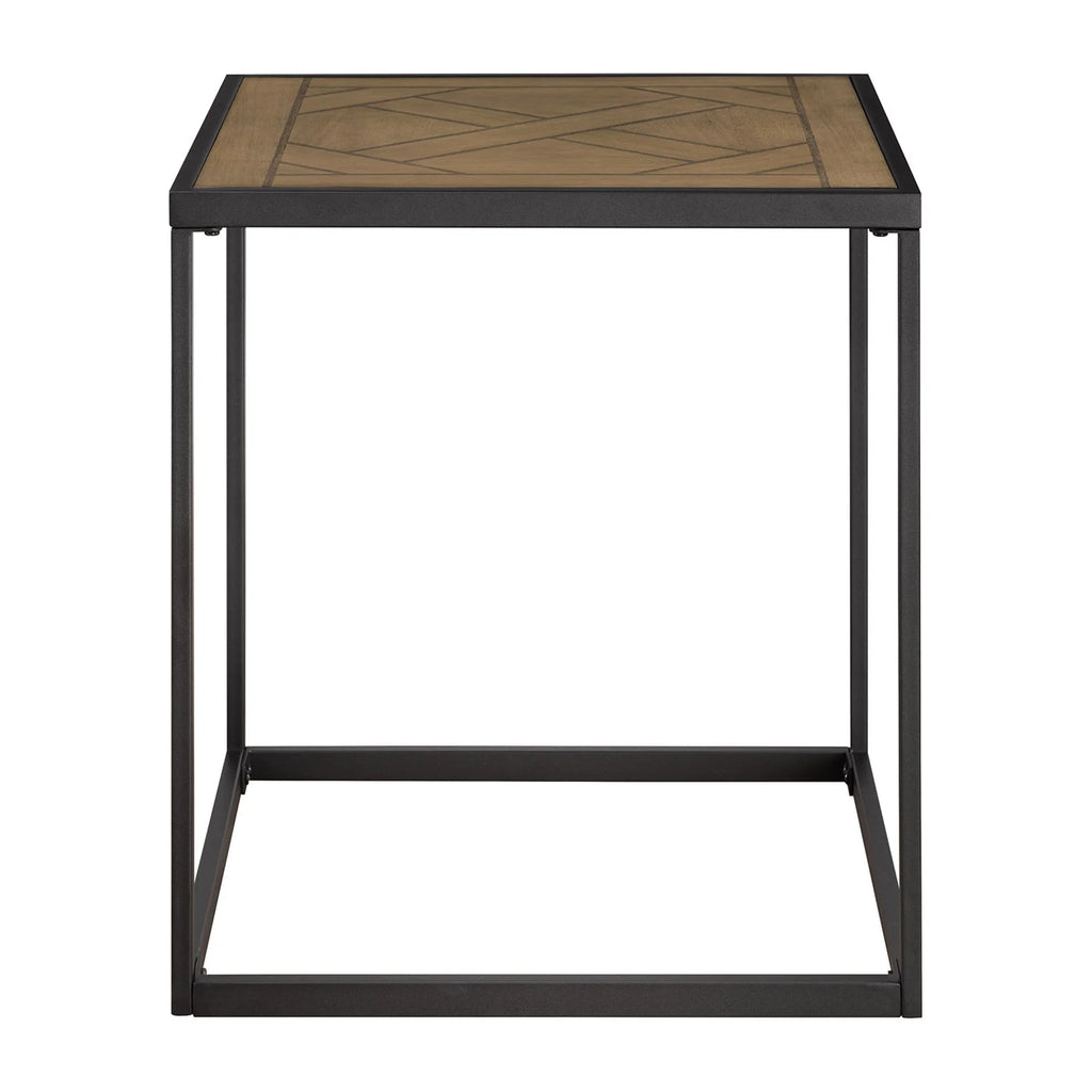 20" Parquet-Top Metal Square Side Table A40455