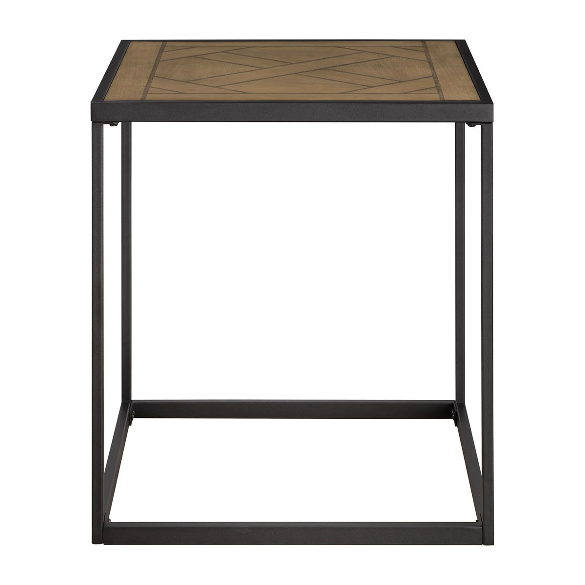 20" Parquet-Top Metal Square Side Table A40455