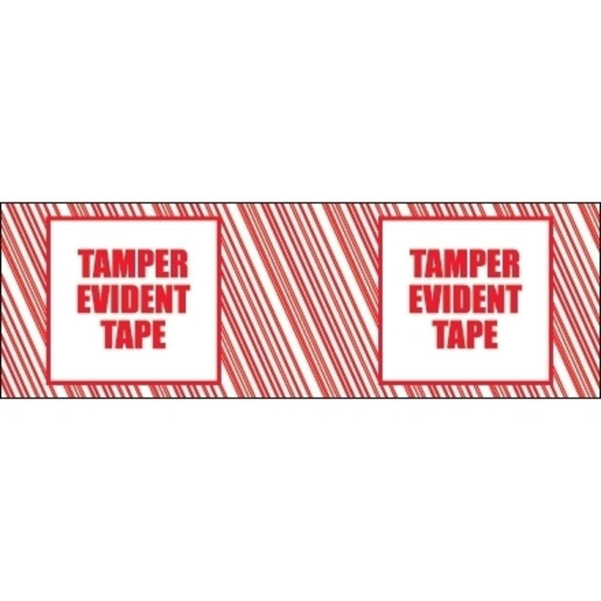 Security Tape, Tamper Evident, 3x22 x 110 yds, Red/White, 24/Case T501582