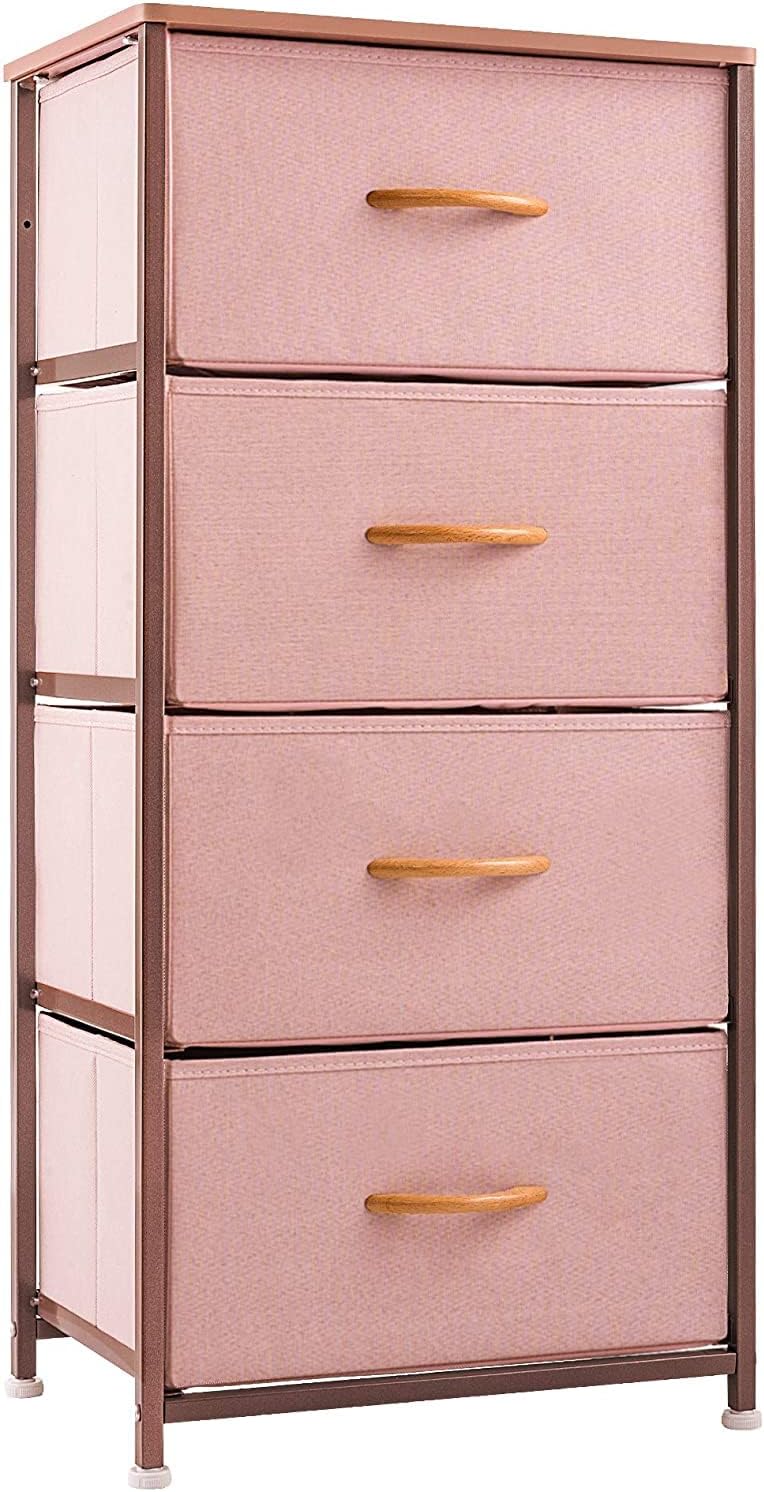 Brown 4 Drawer Vertical Dresser Storage Tower M483975