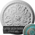 17 1/8x22OD x 1 1/2x22P Hand-Painted Copper Green Patina Ceiling Medallion E7106