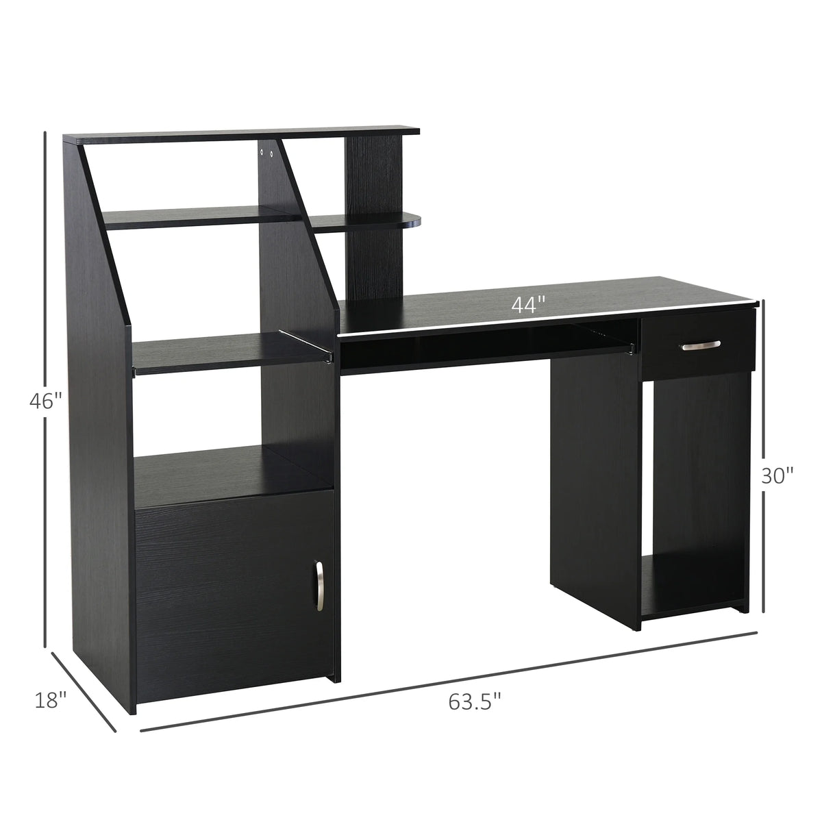 Computer Table with Keyboard Shelves Drawer P846
