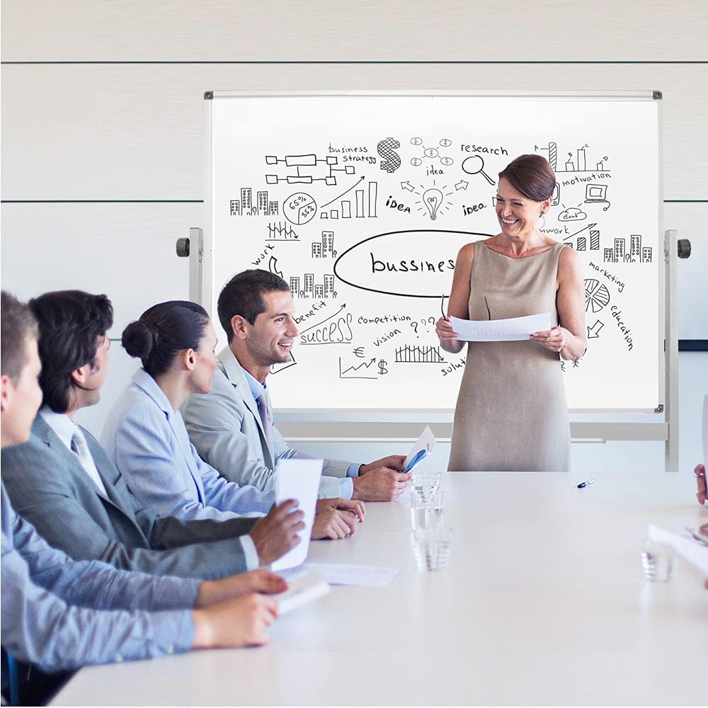 36 x 60 Inch Rolling Double Sided Magnetic Whiteboard I7739
