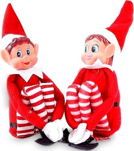 12 Inch Boy & Girl Christmas Elf Figures K171245