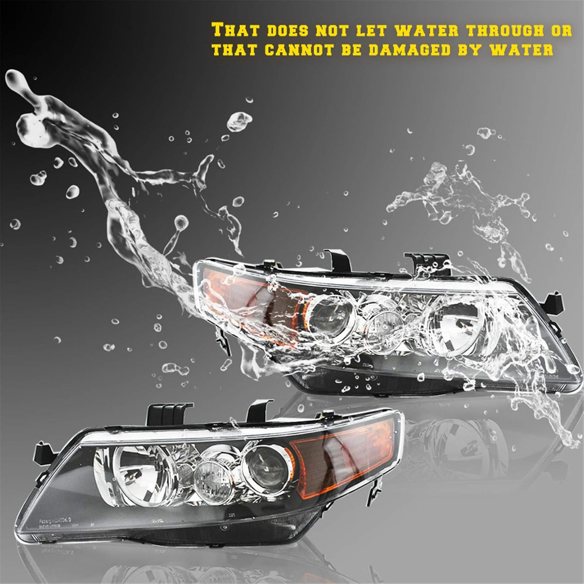 Black Projector Headlight Assembly Replacement Driver & Passenger Side G9985