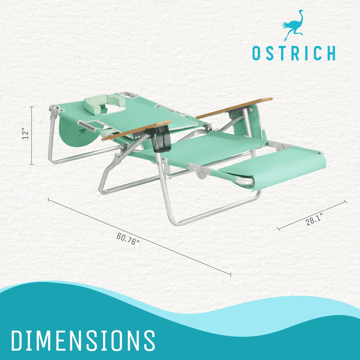Teal 3-N-1 Outdoor Folding Beach Chair 4 Pack S656