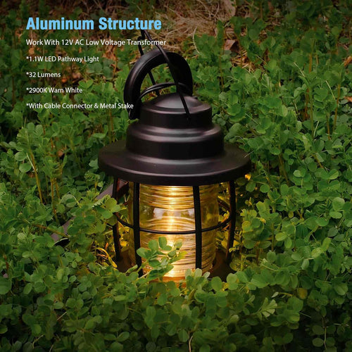 1.1 Watt LED Low Voltage Landscape Path Light with Metal Stake 4 Pack V39236