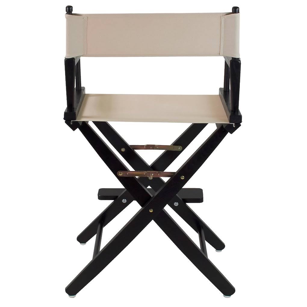 Extra-Wide 24 inch Directors Chair Black Frame Natural Color Cover D40540