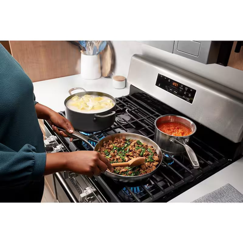 5 Burners Freestanding Gas Range Stainless Steel Self Clean N39382