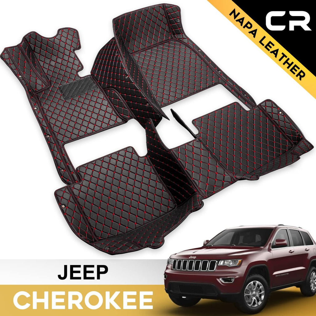 Leather Car Floor Mats Custom Fit 1st & 2nd Row Black Z164