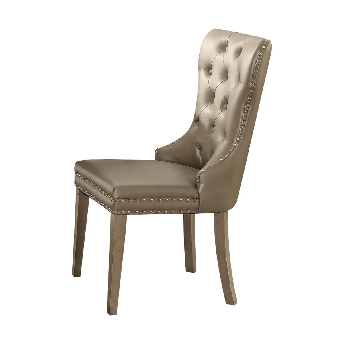 Leatherette Wooden Side Chair, Set of 2 R201