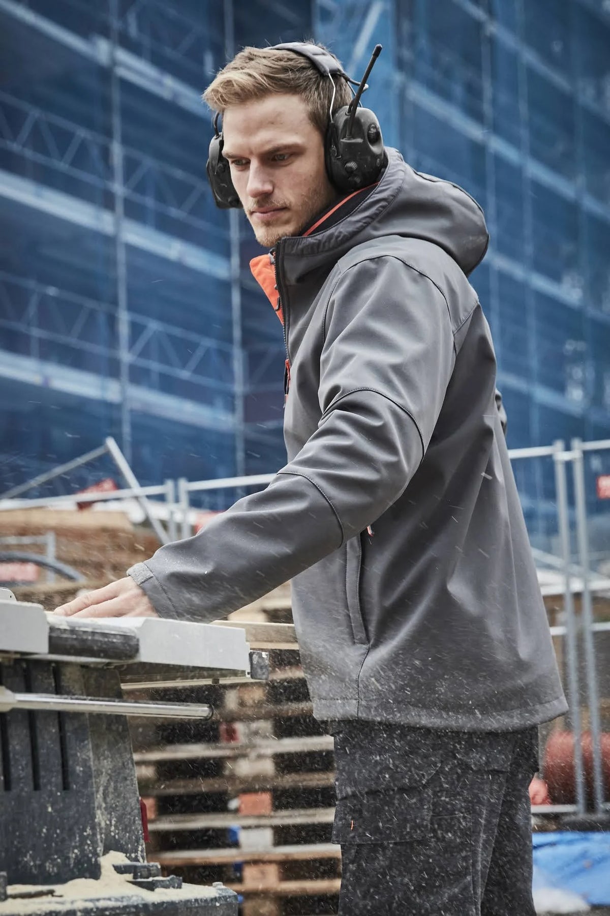 Black Hooded Softshell Jacket T41563