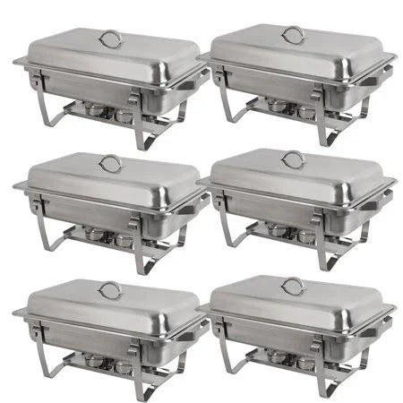 8 Quart Stainless Steel Chafing Dish Set, Pack of 6 L874403