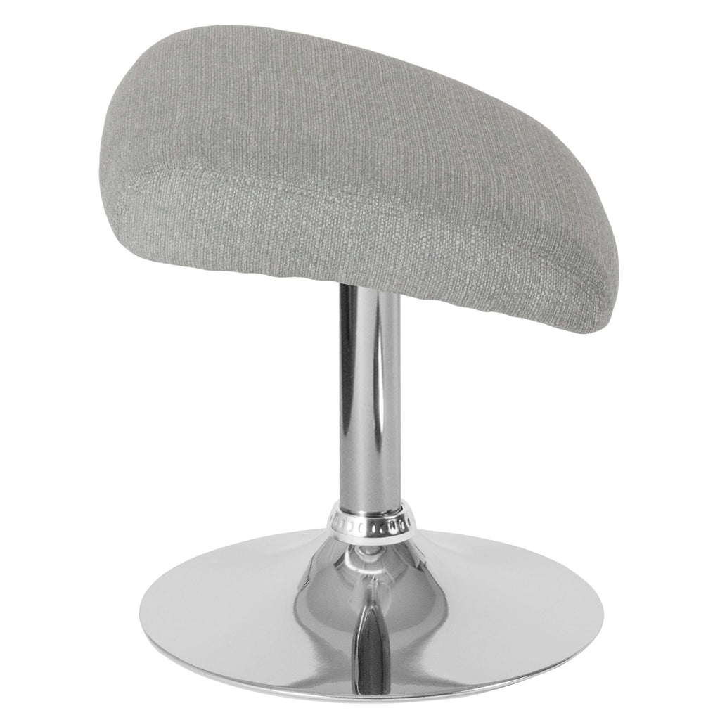 Magenta Fabric Ottoman Footrest with Chrome Base E18047