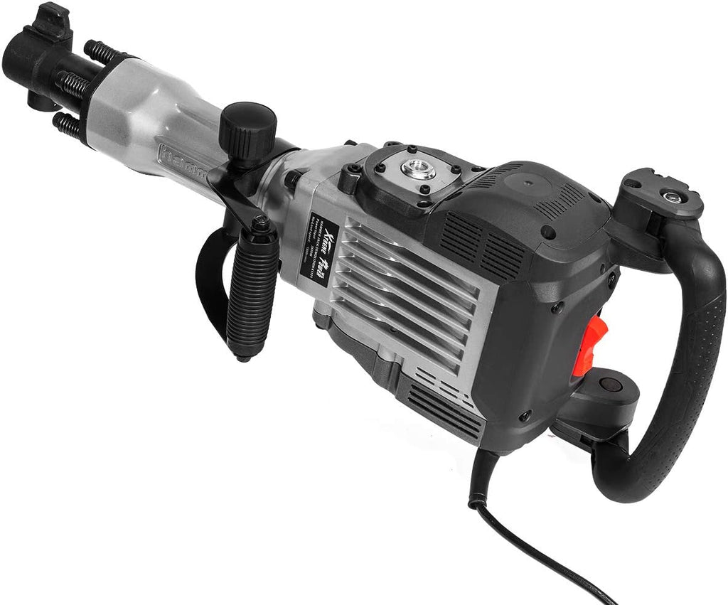 3600W Heavy Duty Electric Demolition Jack Hammer Concrete Breaker with Chisel & Point Chisel Bit Hand Gloves Case H794