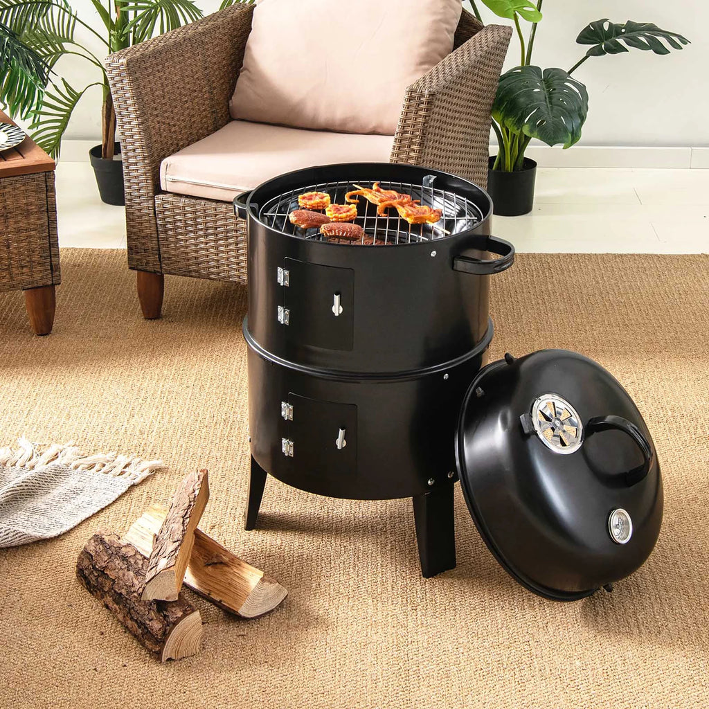 Charcoal Smoker Grill with Detachable 2 Layer N775