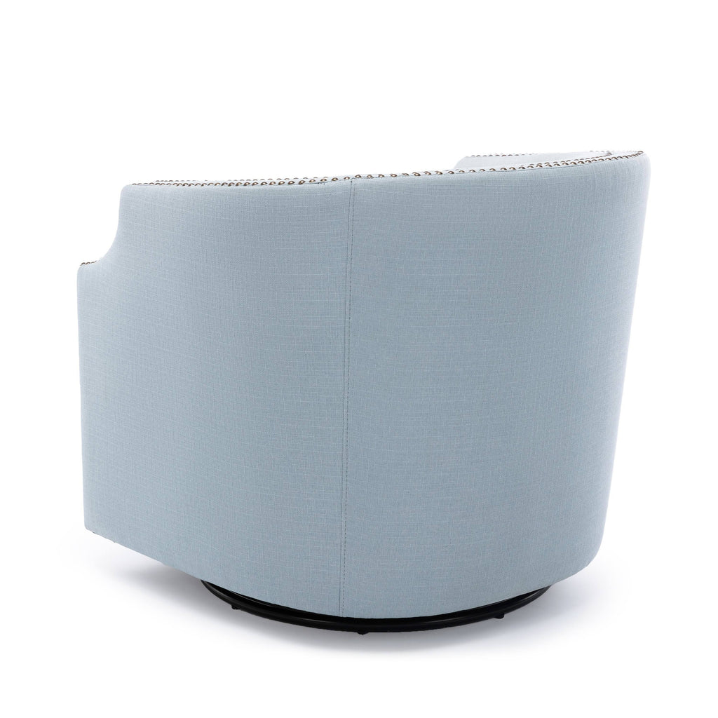 Sky Blue Swivel Barrel Chair H77029