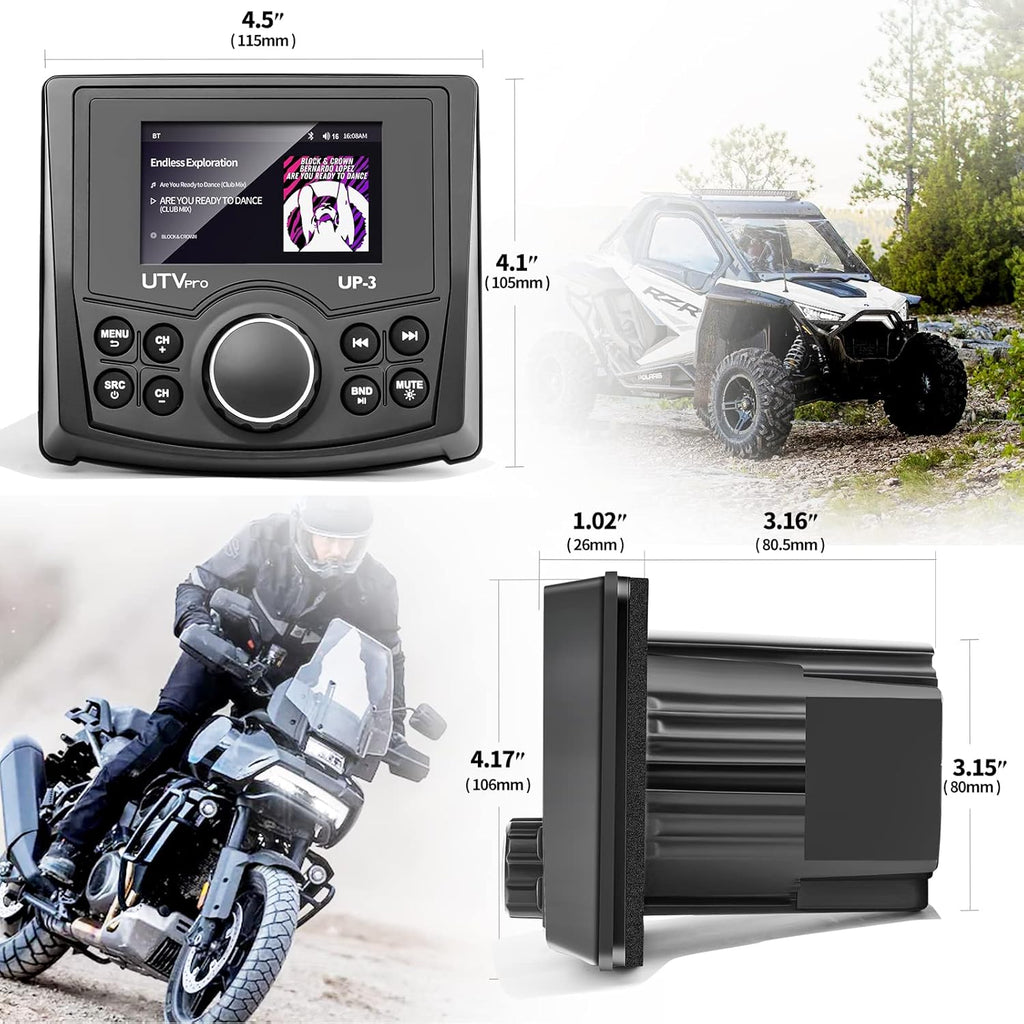UTV Stereo AM/FM with Bluetooth Streaming 3 Zone A30542