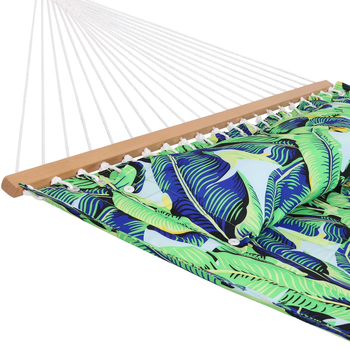 Quilted Printed Fabric 2-Person Hammock and Pillow with S Hooks and Hanging Chains J800
