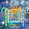 24 Pack Candy Cane Pathway Stake Lights D243