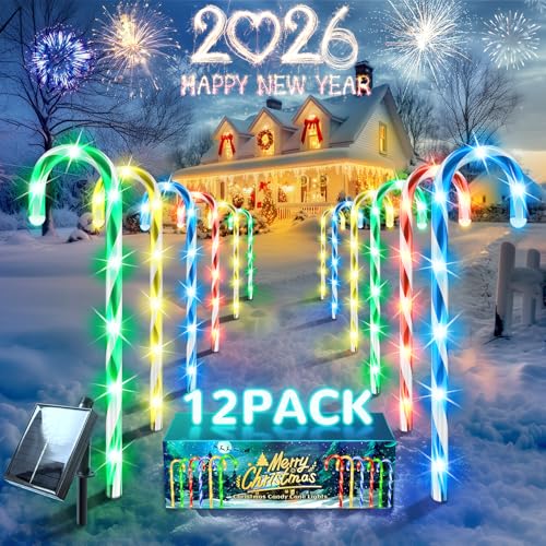 24 Pack Candy Cane Pathway Stake Lights D243