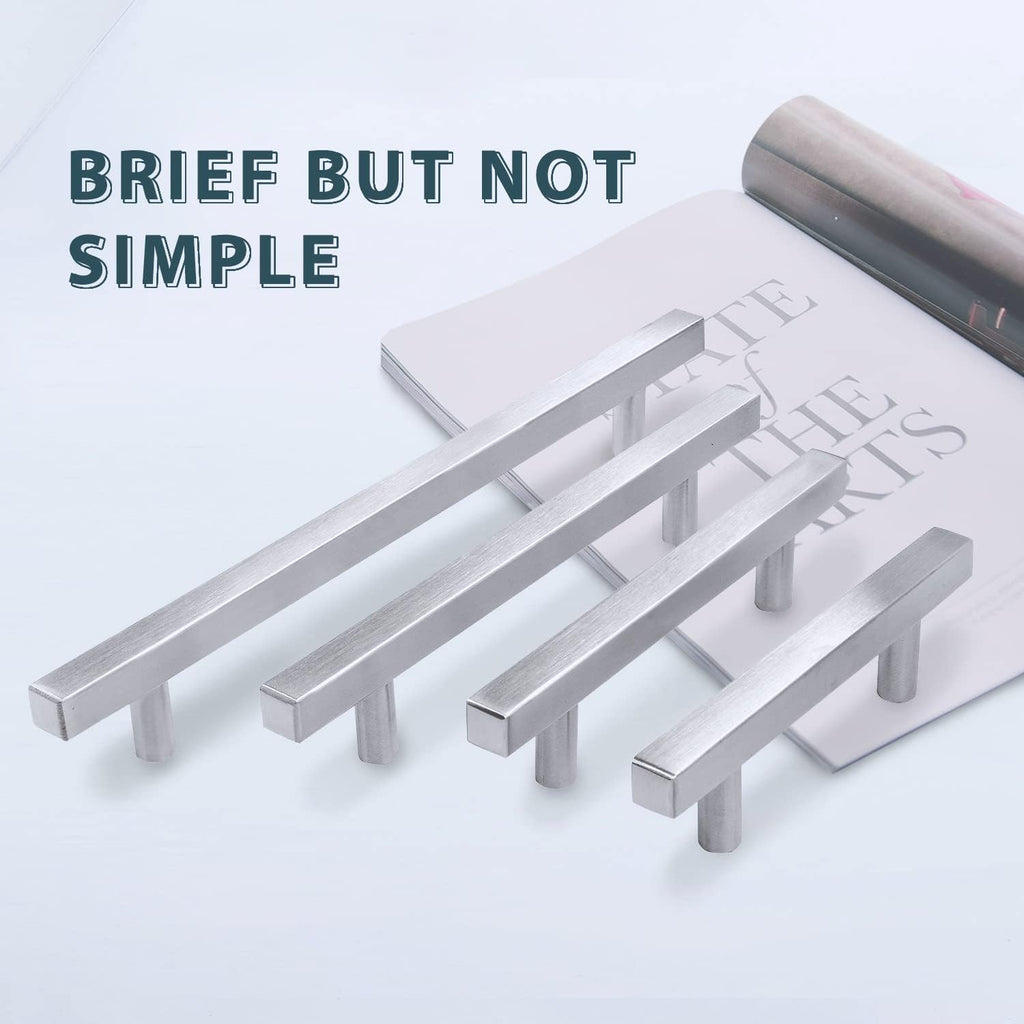 5 Pack Stainless Steel Square Cabinet Handles 5 Inch N44625