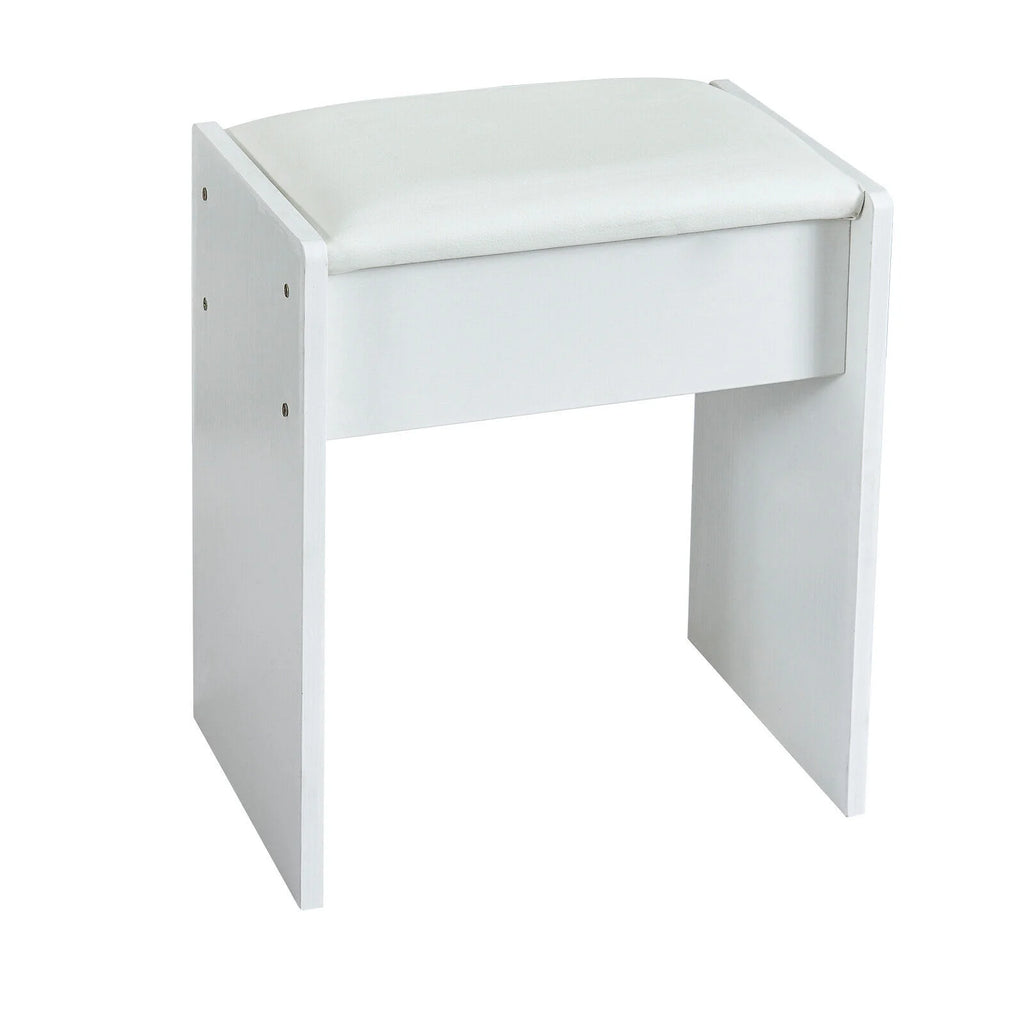 4 Drawer Makeup Vanity Desk with Stool Mirror and Light M755