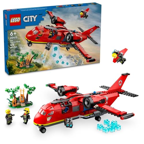 LEGO City Fire Rescue Plane Toy Building Blocks Playset K6370