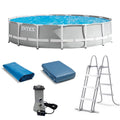 15 Foot x 42 Inch Prism Frame Above Ground Swimming Pool Set with Filter J43077