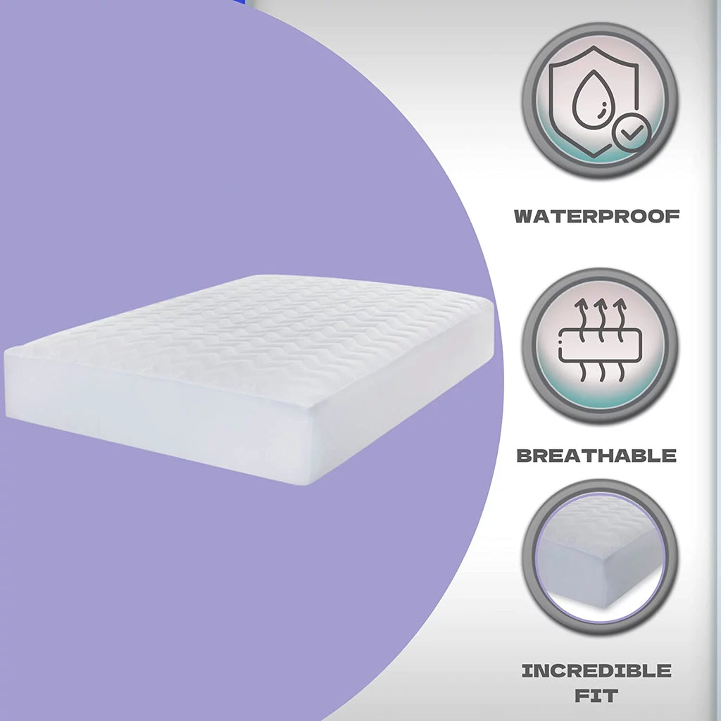 Waterproof Hypoallergenic Queen Size Cotton Mattress Pad Cover I598377