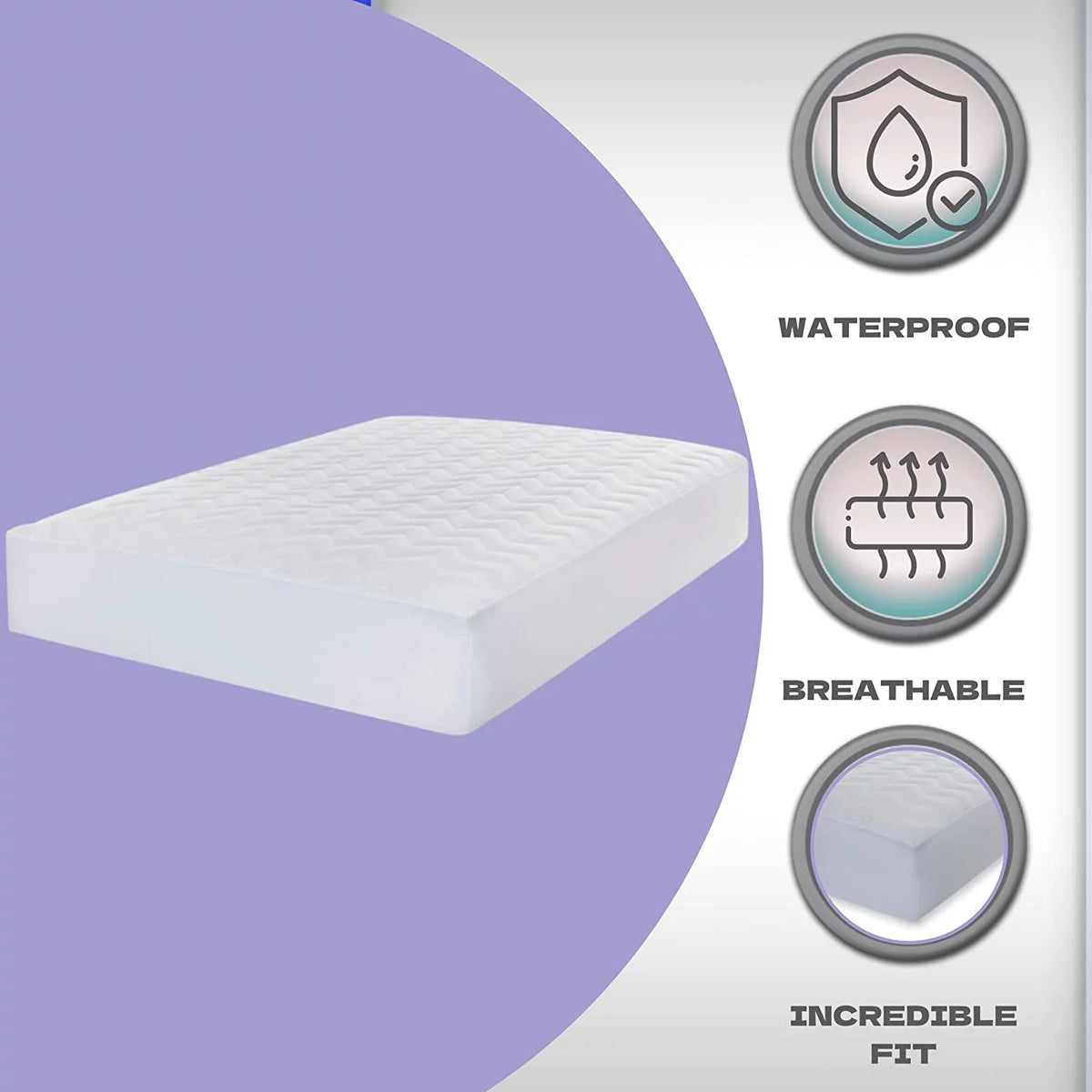 Waterproof Hypoallergenic Queen Size Cotton Mattress Pad Cover I598377