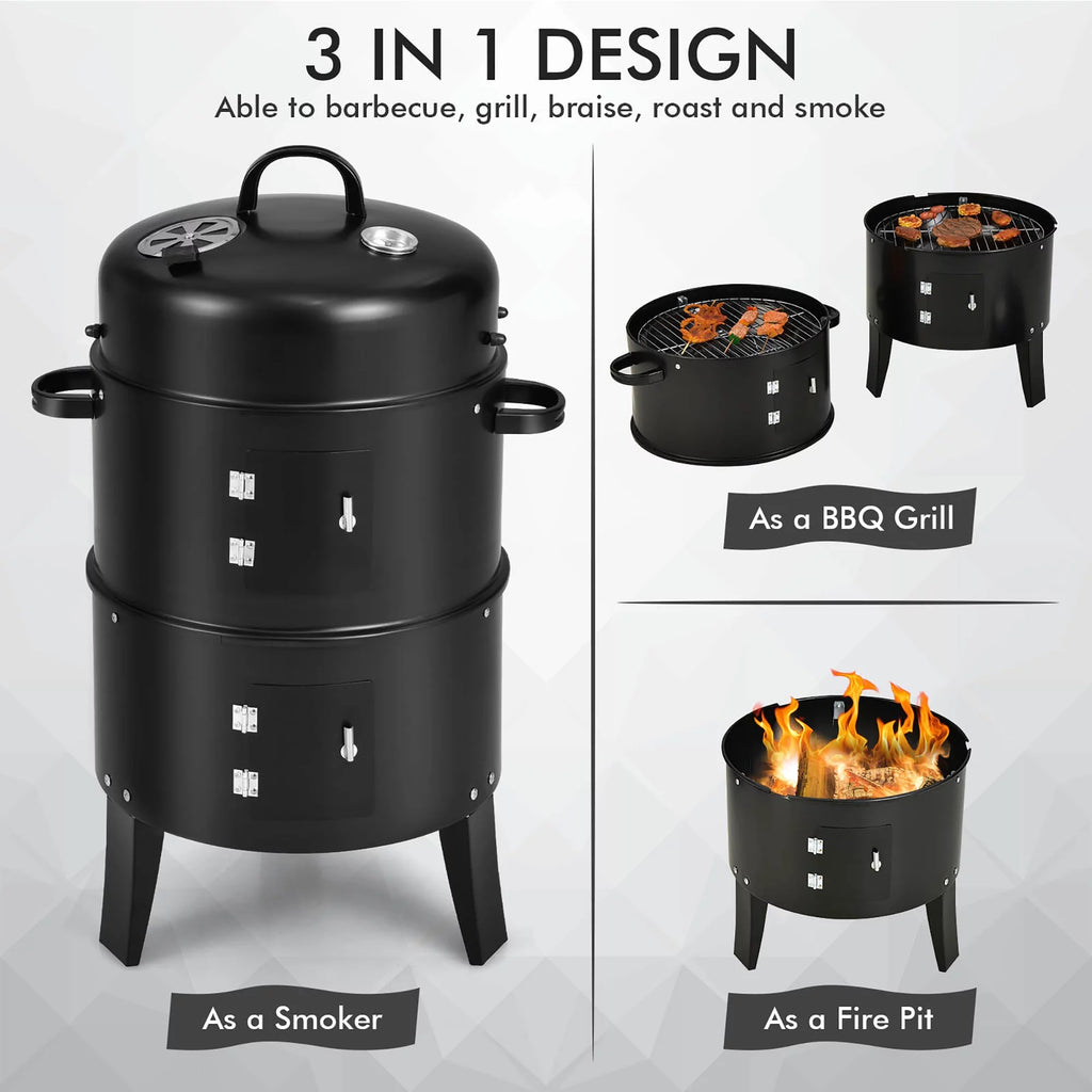 Charcoal Smoker Grill with Detachable 2 Layer N775