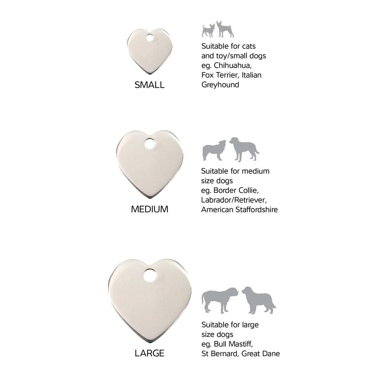 Heart Pet ID Dog Tags E838