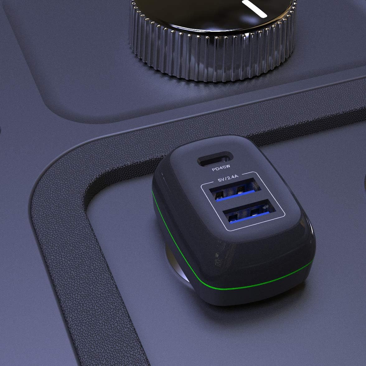 USB C Car Charger with Dual USB Port A6392