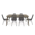 7 Piece Wooden Patio Dining Set O488766