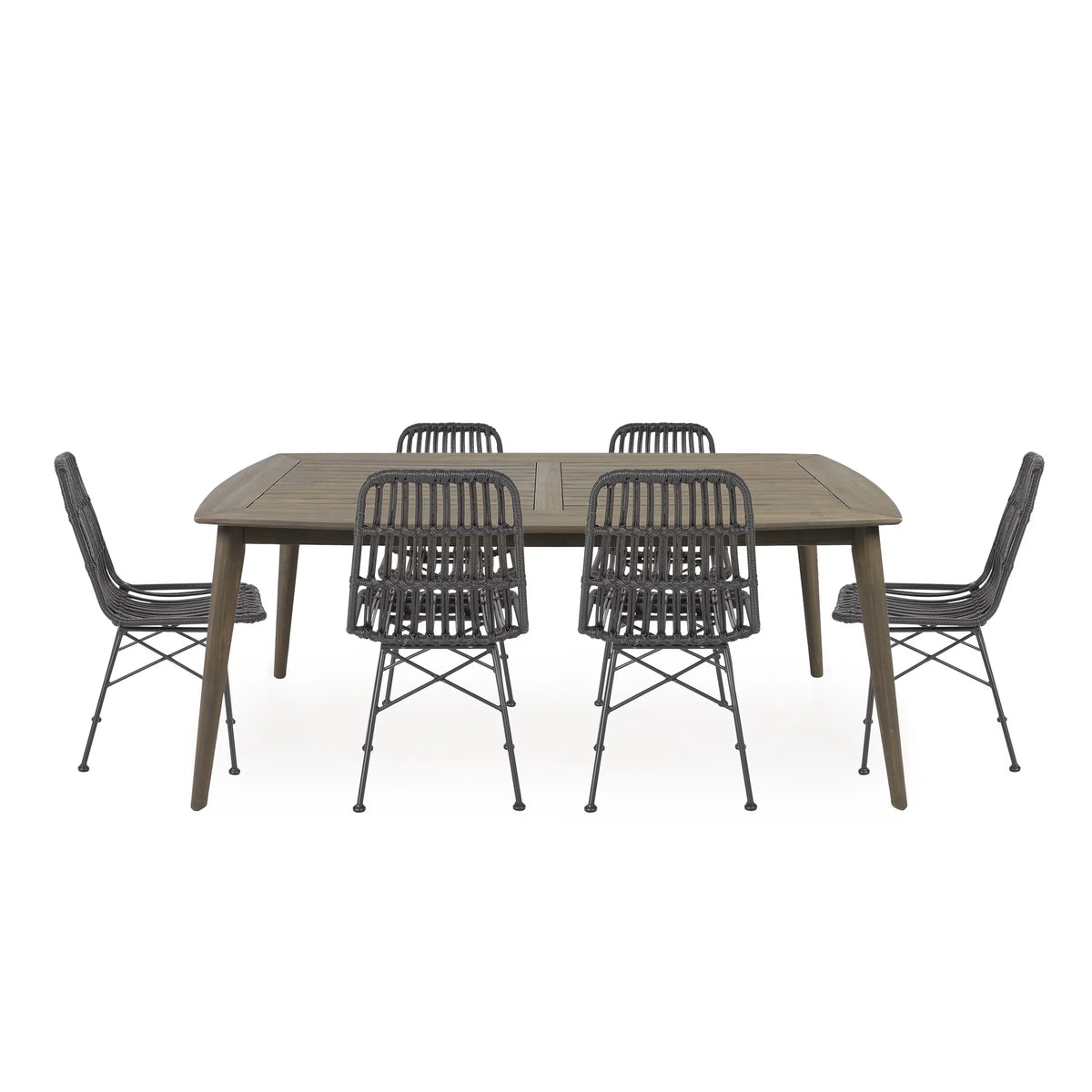 7 Piece Wooden Patio Dining Set O488766