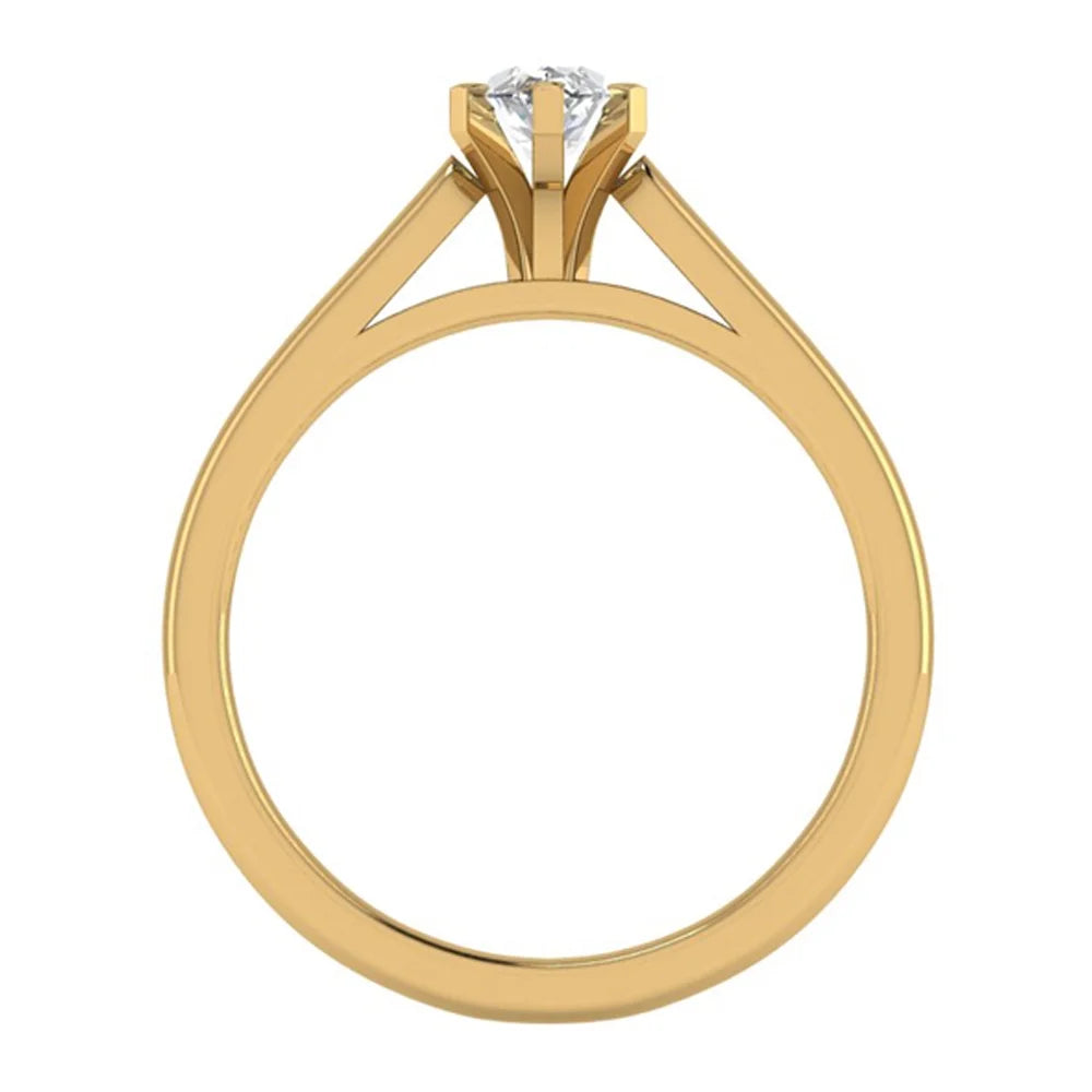 Marquise Cut Diamond Engagement Ring 5/8 Carat 14K Gold 6 Prong Solitaire Setting I70446