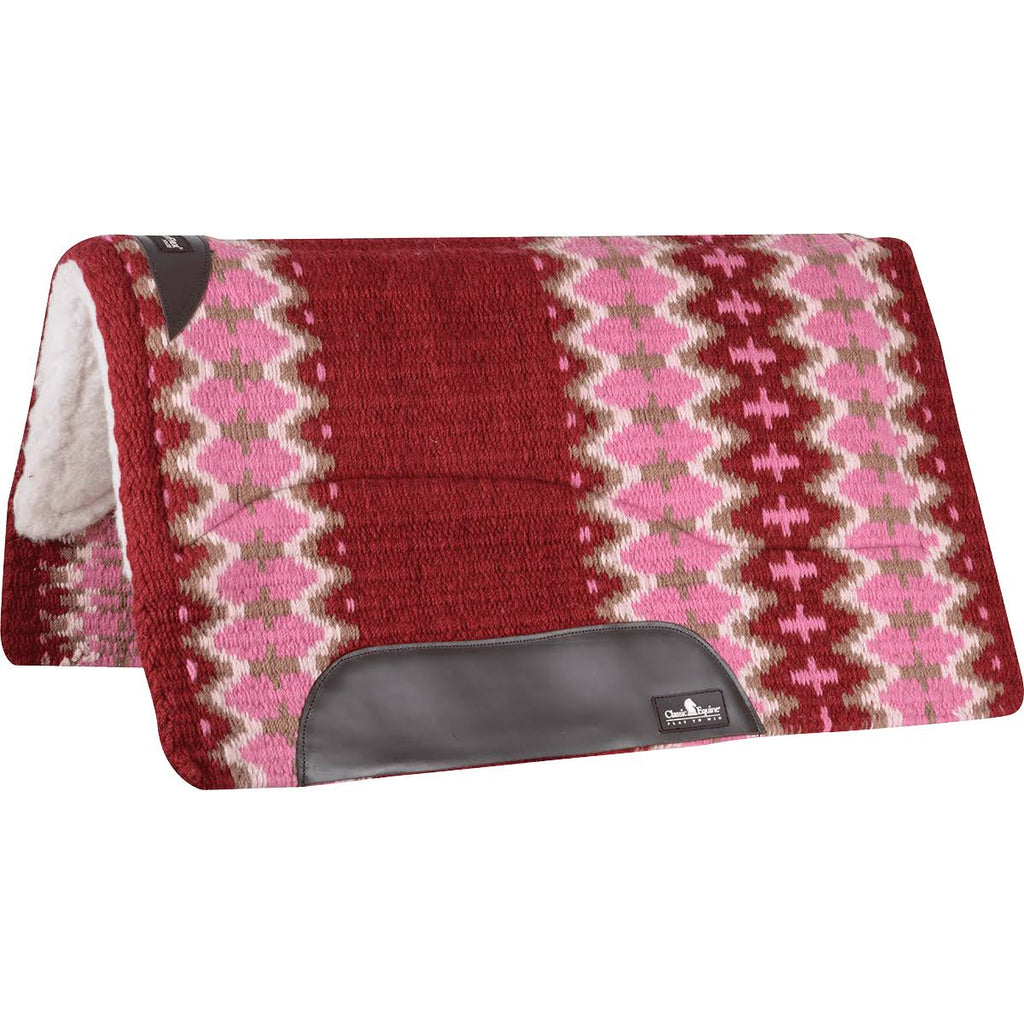 Navy Ivory Wool Top Saddle Pad 32x34 I588