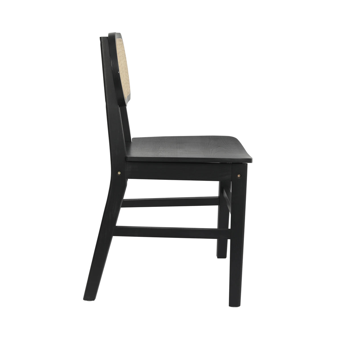 Set of 2 Cane Rattan Dining Chairs with Solid Wood Frames K20007
