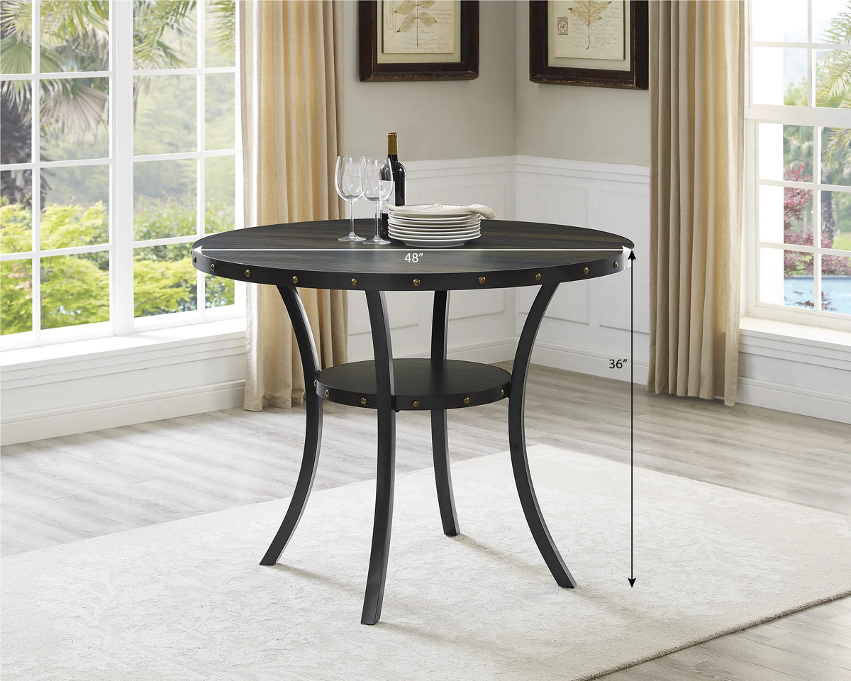 Espresso Tan Wood Counter Dining Set with Chairs H466605