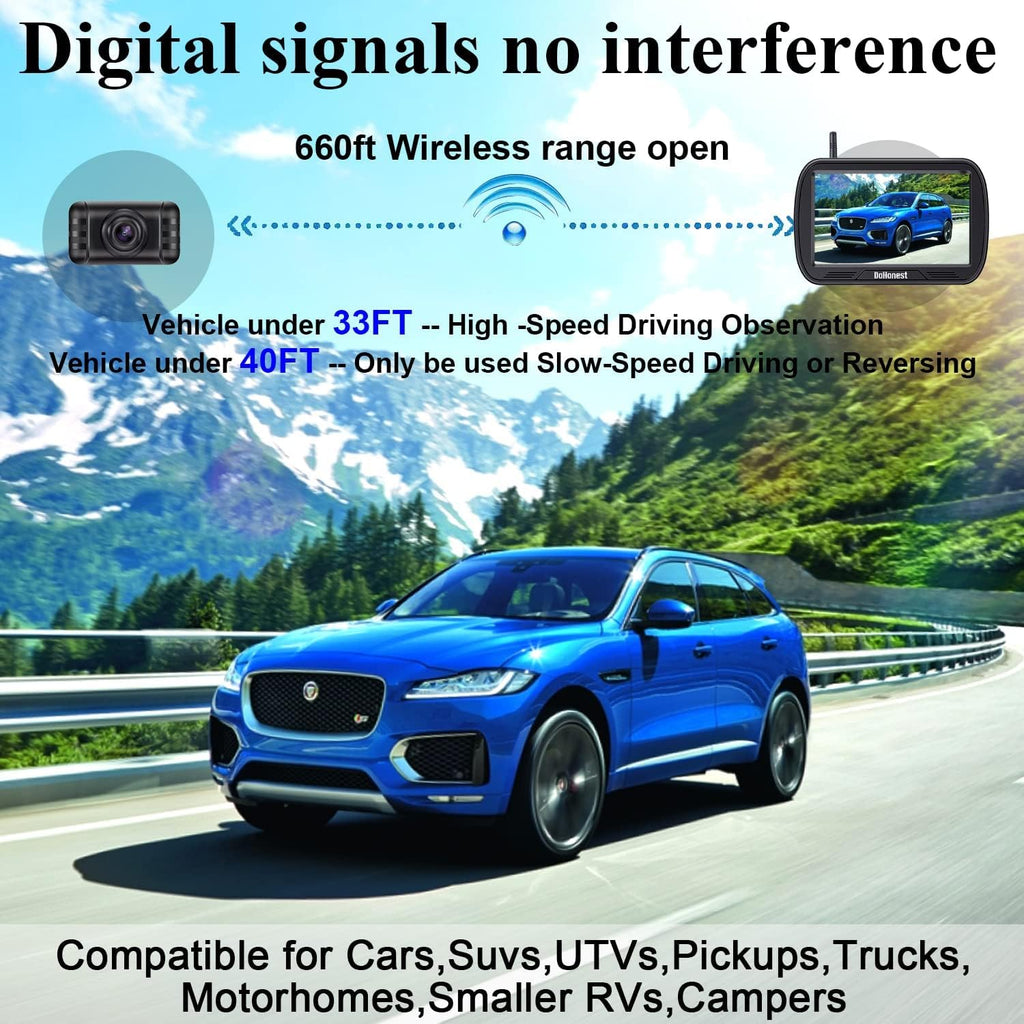 5'' Monitor HD 1080P Bluetooth Wireless Backup Camera Q901253