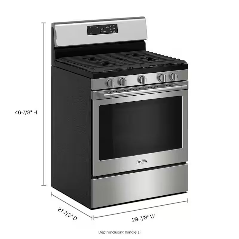 5 Burners Freestanding Gas Range Stainless Steel Self Clean N39382