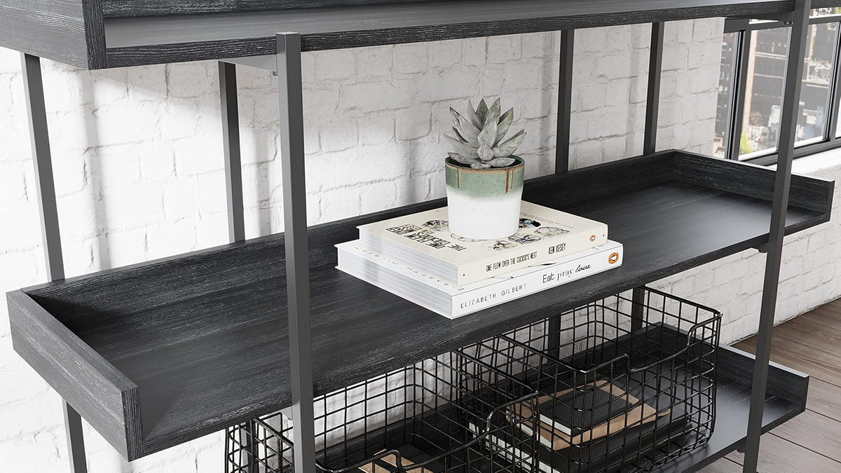 Black 3-Tier Bookcase W8844