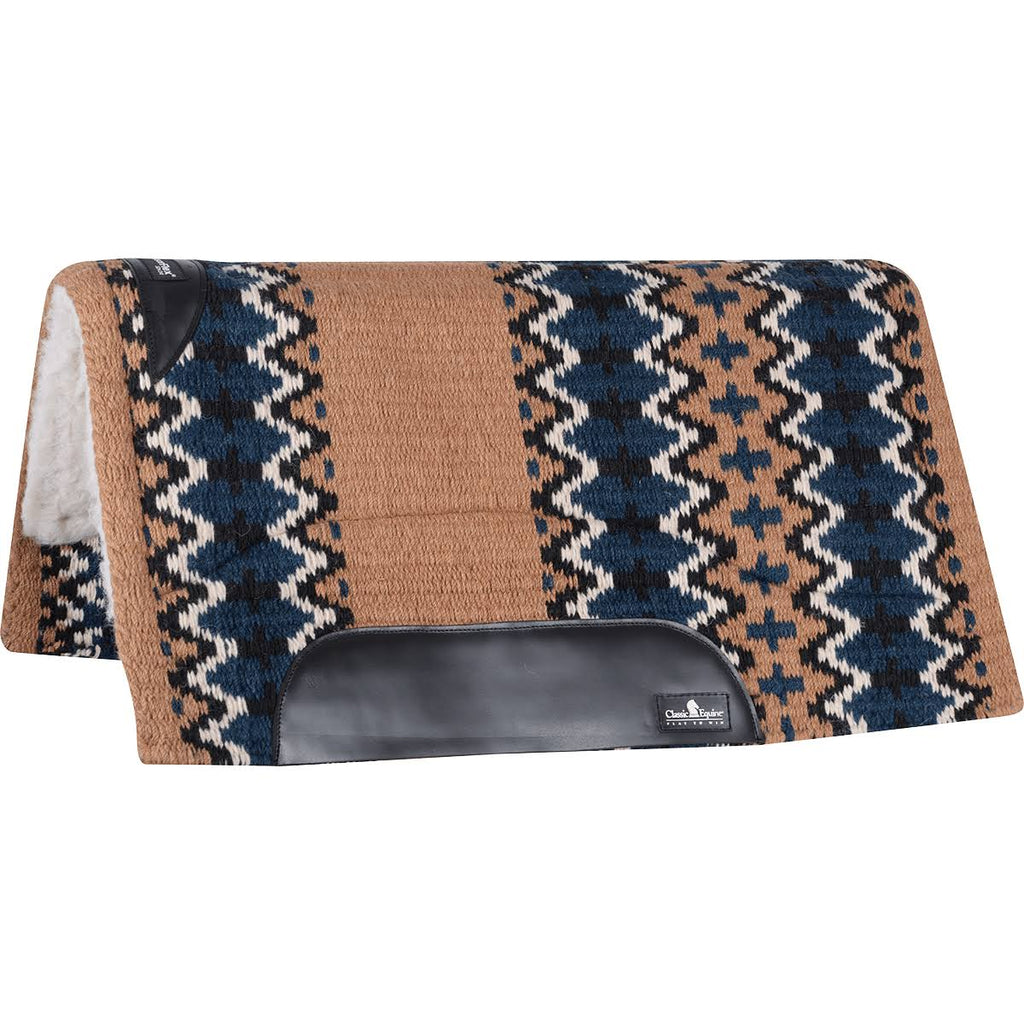 Navy Ivory Wool Top Saddle Pad 32x34 I588