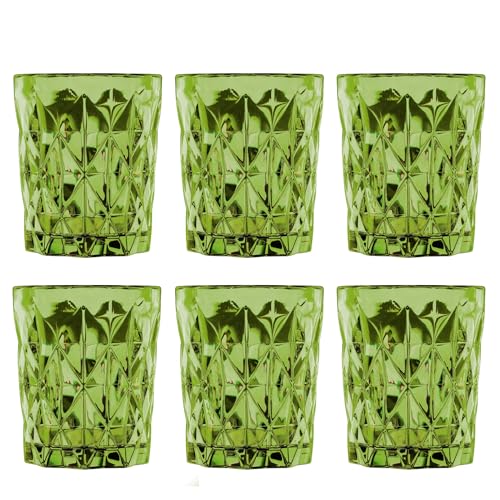 Pink 8.96 oz Heavy Bottom Whiskey Glasses Set of 6 Y223