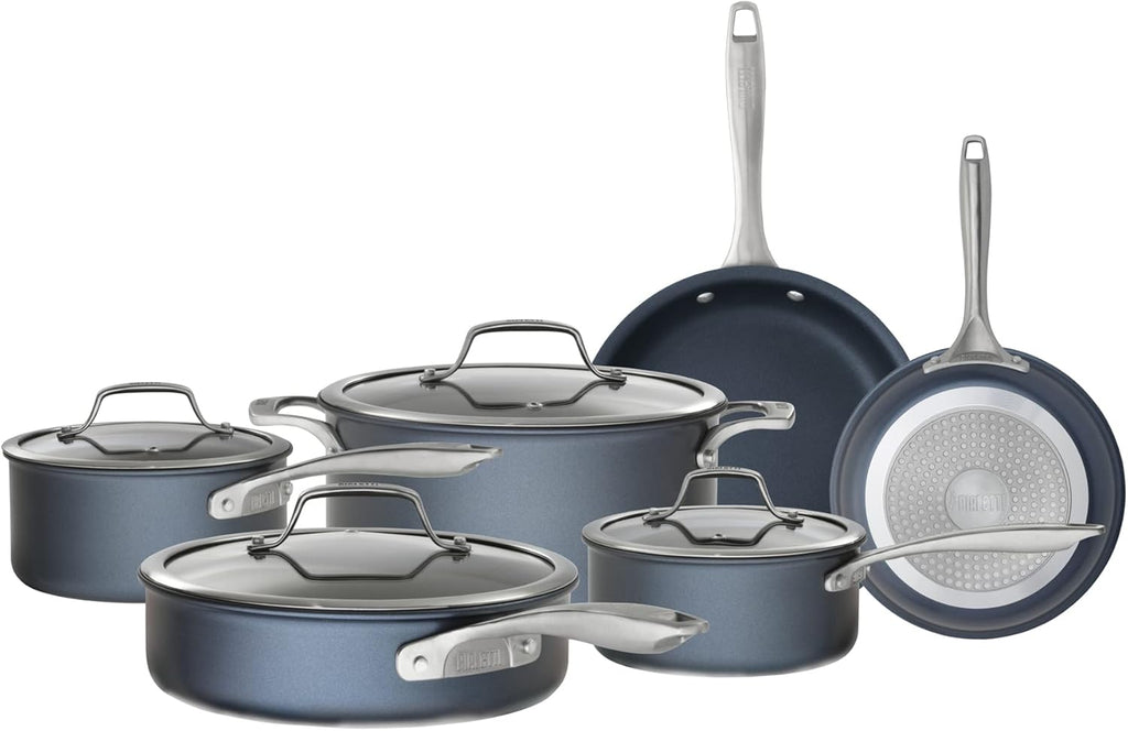 Gray Hard Anodized Nonstick 10-Piece Cookware Set P442
