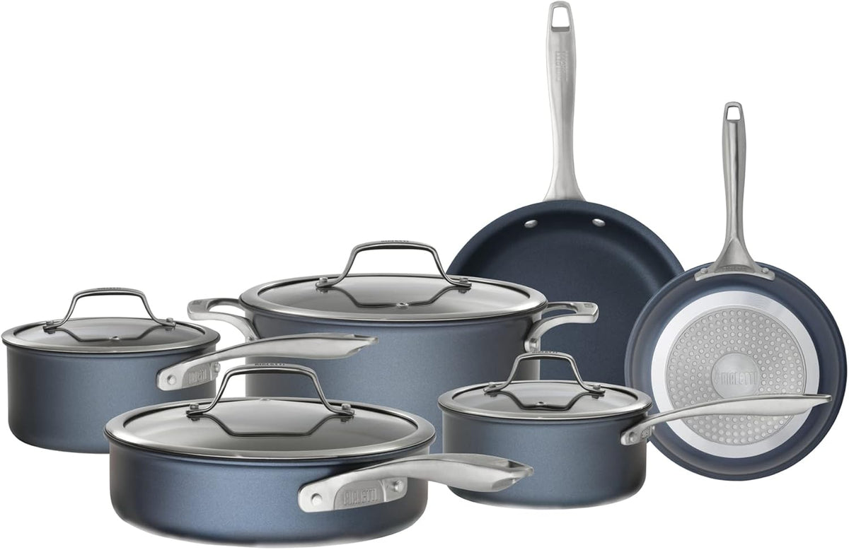Gray Hard Anodized Nonstick 10-Piece Cookware Set P442