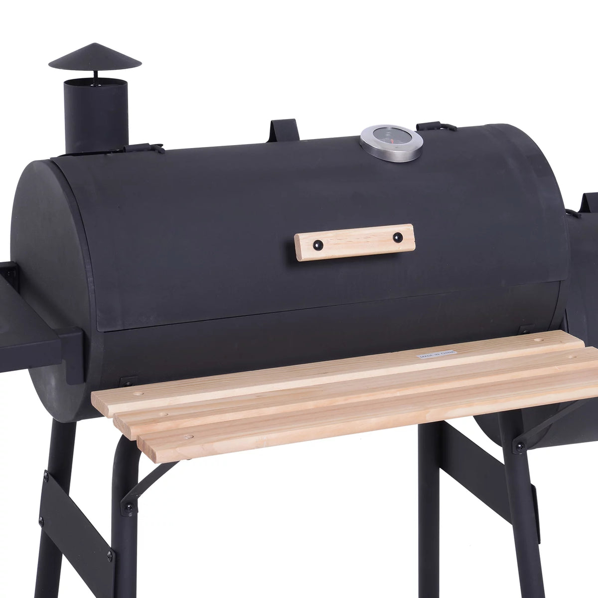 Portable Charcoal BBQ Grill and Offset Smoker Combo with Wheels C33057